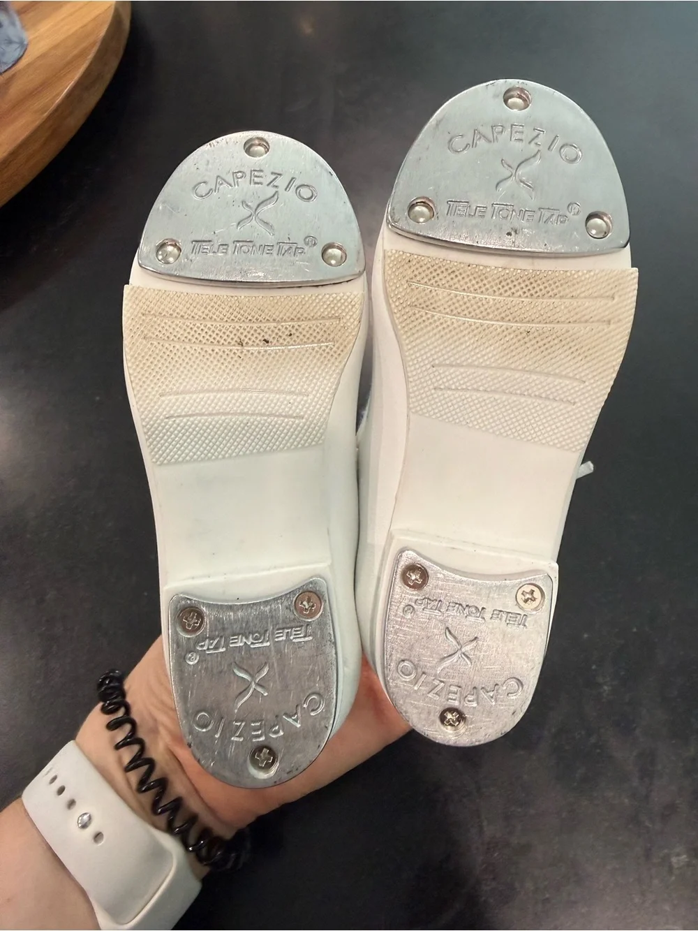 Toddler White Capezio Tap Shows